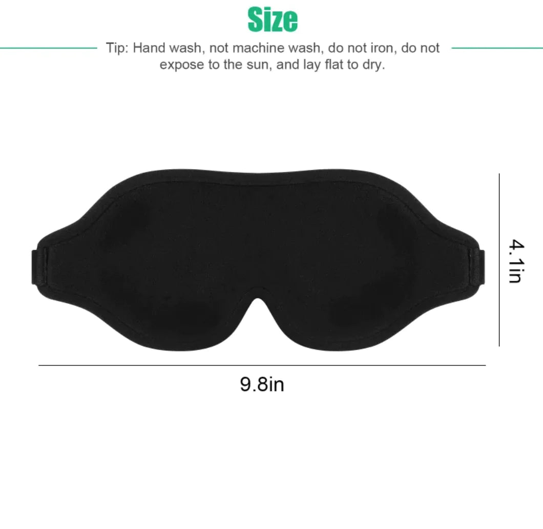 3D Padded Silk Travel Eye Mask for Sleeping
