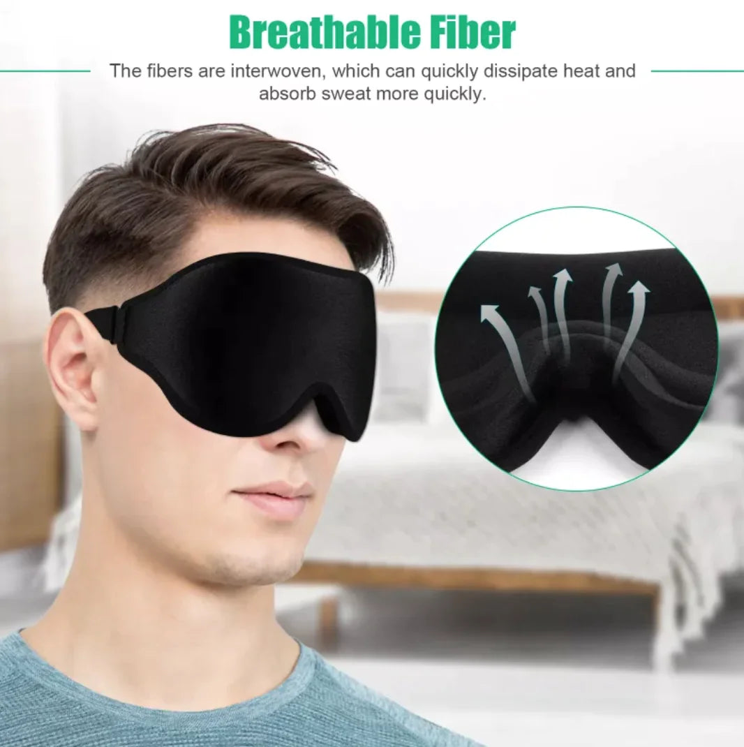 3D Padded Silk Travel Eye Mask for Sleeping