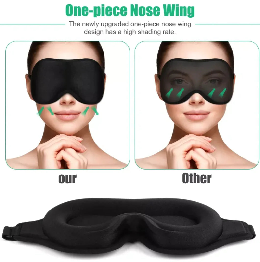 3D Padded Silk Travel Eye Mask for Sleeping