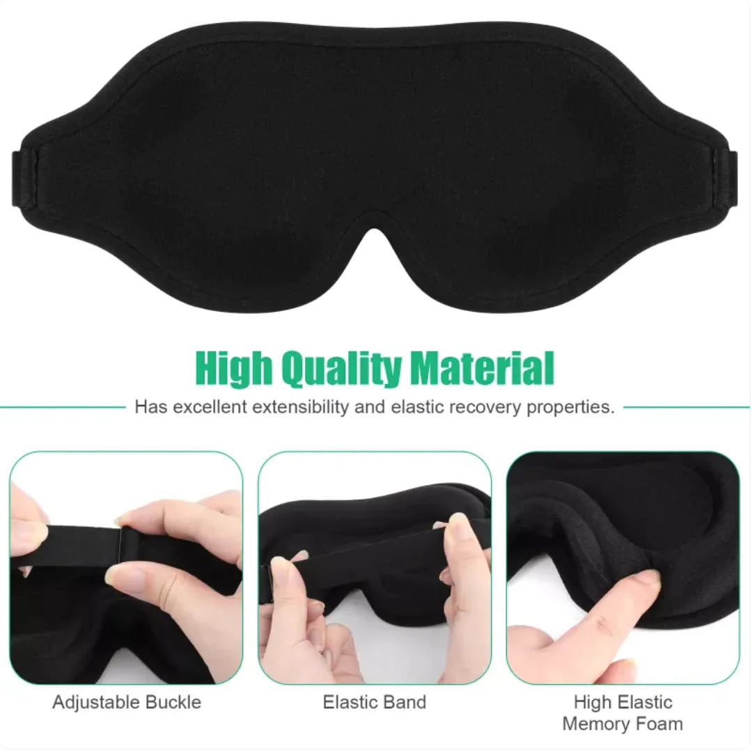3D Padded Silk Travel Eye Mask for Sleeping