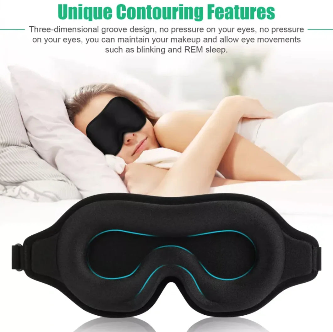 3D Padded Silk Travel Eye Mask for Sleeping