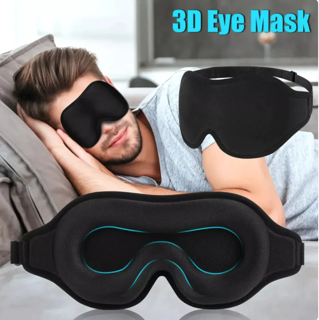 3D Padded Silk Travel Eye Mask for Sleeping