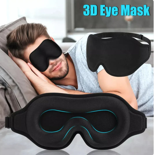 3D Padded Silk Travel Eye Mask for Sleeping